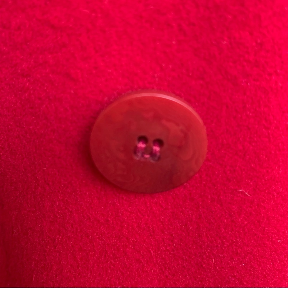 Fleurette Loro Piana Red Wool Double Breasted Pea Coat Womens Size 6 - Picture 14 of 14
